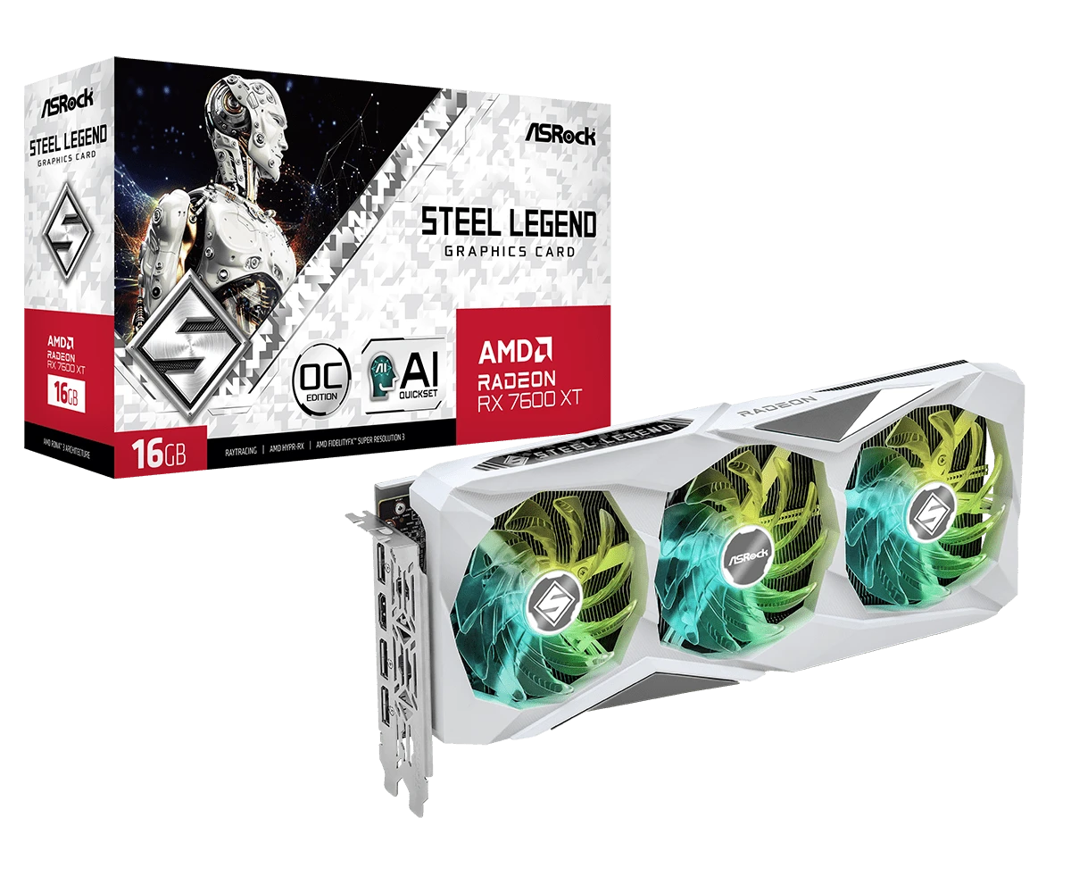 ASRock AMD Radeon RX 7600 XT Steel Legend 16GB OC